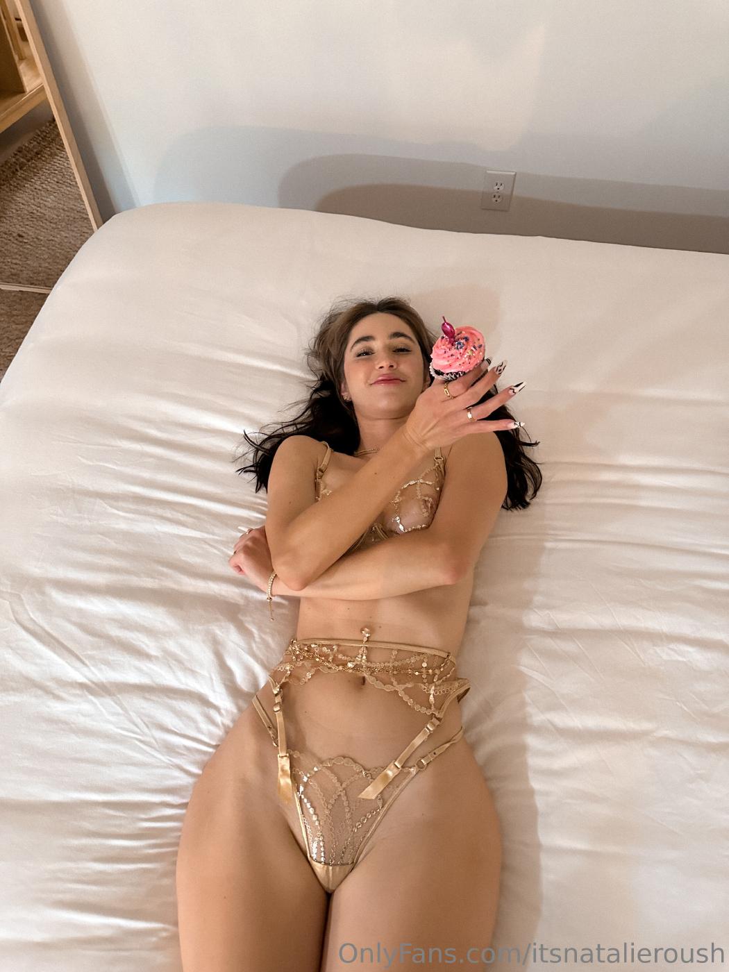 Natalie Roush Golden Pearl Chain Lingerie Birthday PPV Set Leaked