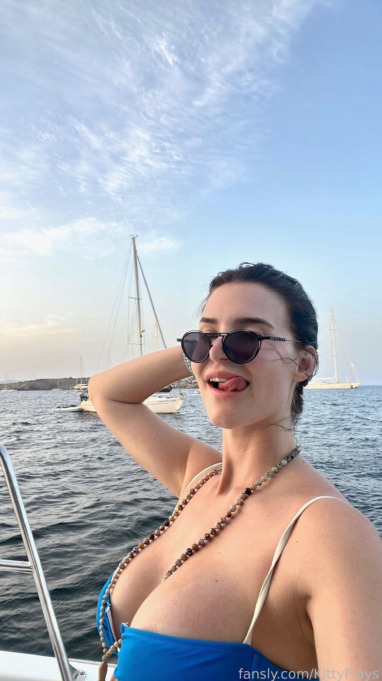 KittyPlays Blue Bikini On The Yacht Fansly Set Leaked