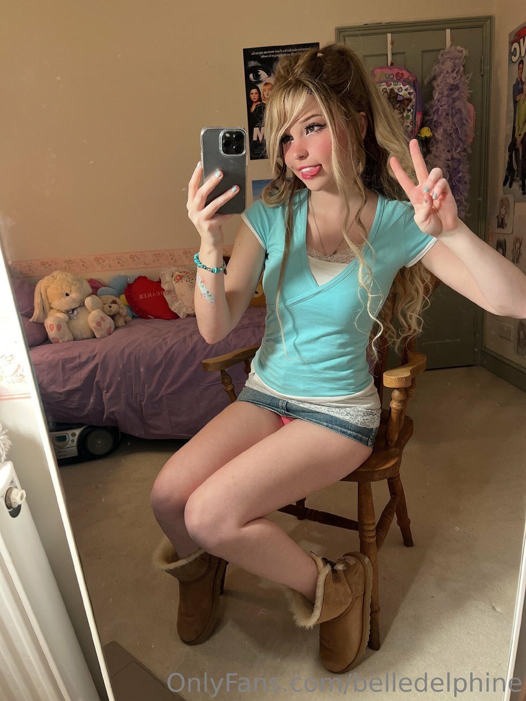 Belle Delphine Short Skirt Strip Pussy Tease Onlyfans Video