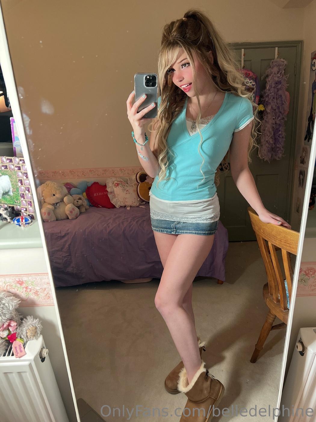 Belle Delphine Short Skirt Strip Pussy Tease Onlyfans Video