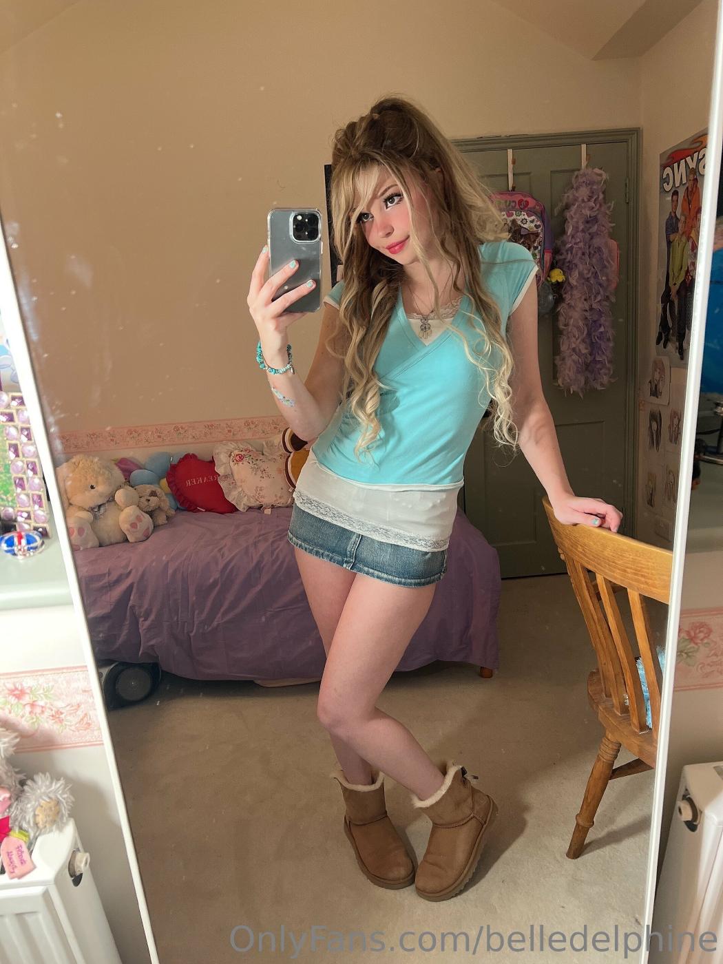 Belle Delphine Short Skirt Strip Pussy Tease Onlyfans Video