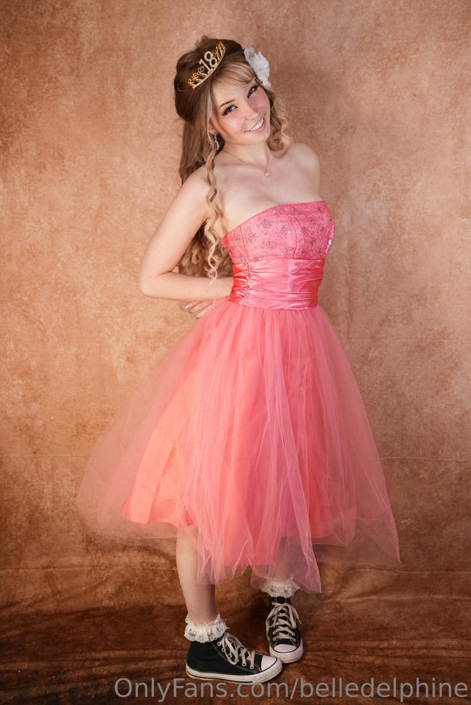 Belle Delphine Nude Pink Prom Dress Onlyfans Set Leaked