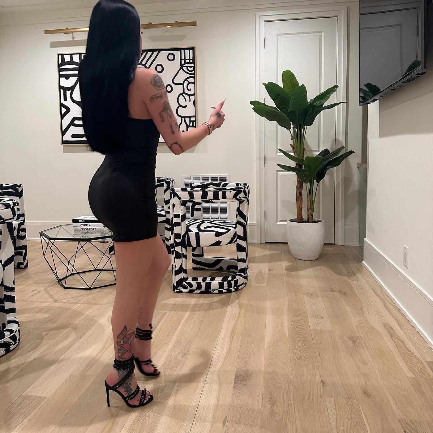 Bhad Bhabie Sexy Black Party Dress Onlyfans Set Leaked