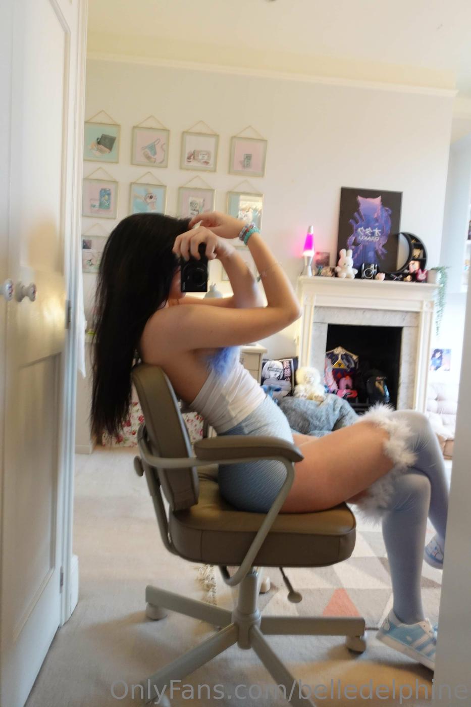 Belle Delphine Blue Shorts Cute Selfies Onlyfans Set Leaked