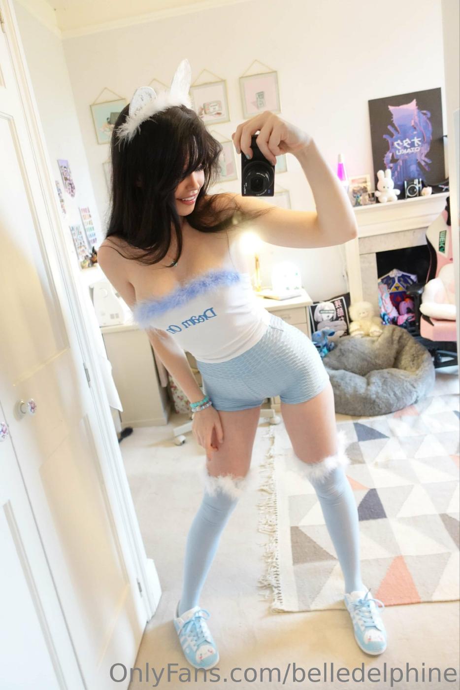 Belle Delphine Blue Shorts Cute Selfies Onlyfans Set Leaked