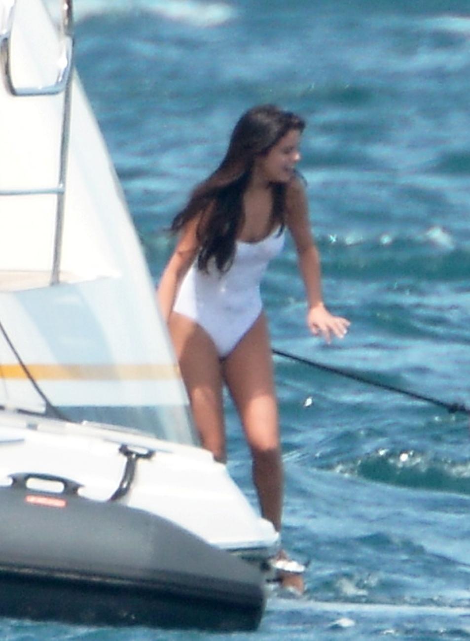 Selena Gomez See Through One Piece Lingerie Beach Set Leaked