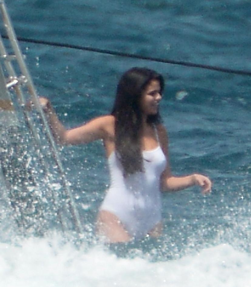 Selena Gomez See Through One Piece Lingerie Beach Set Leaked