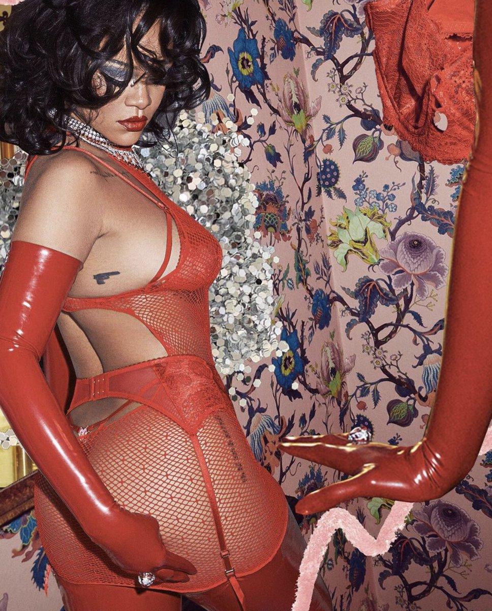 Rihanna See Through Red Lingerie Photoshoot Set Leaked