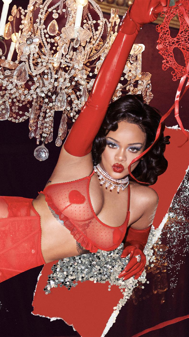 Rihanna See Through Red Lingerie Photoshoot Set Leaked