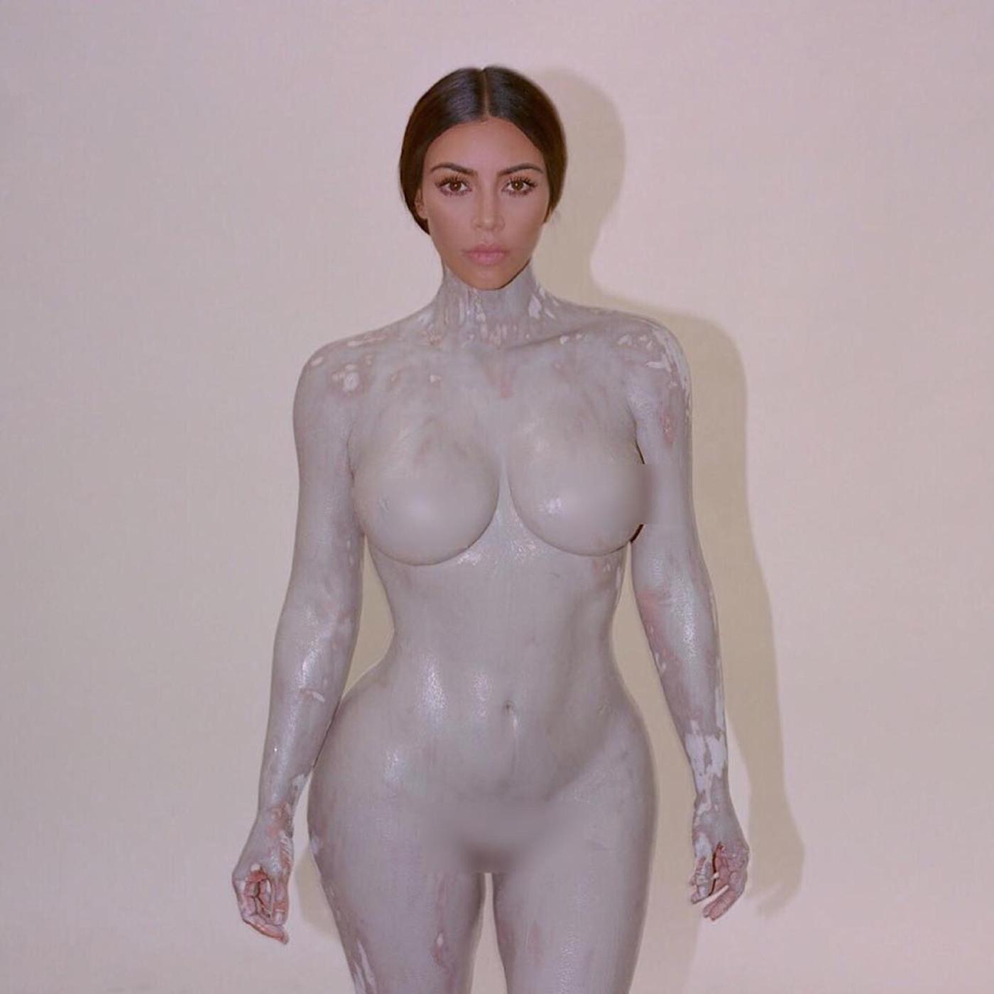 Kim Kardashian Naked Body Paint Set Leaked