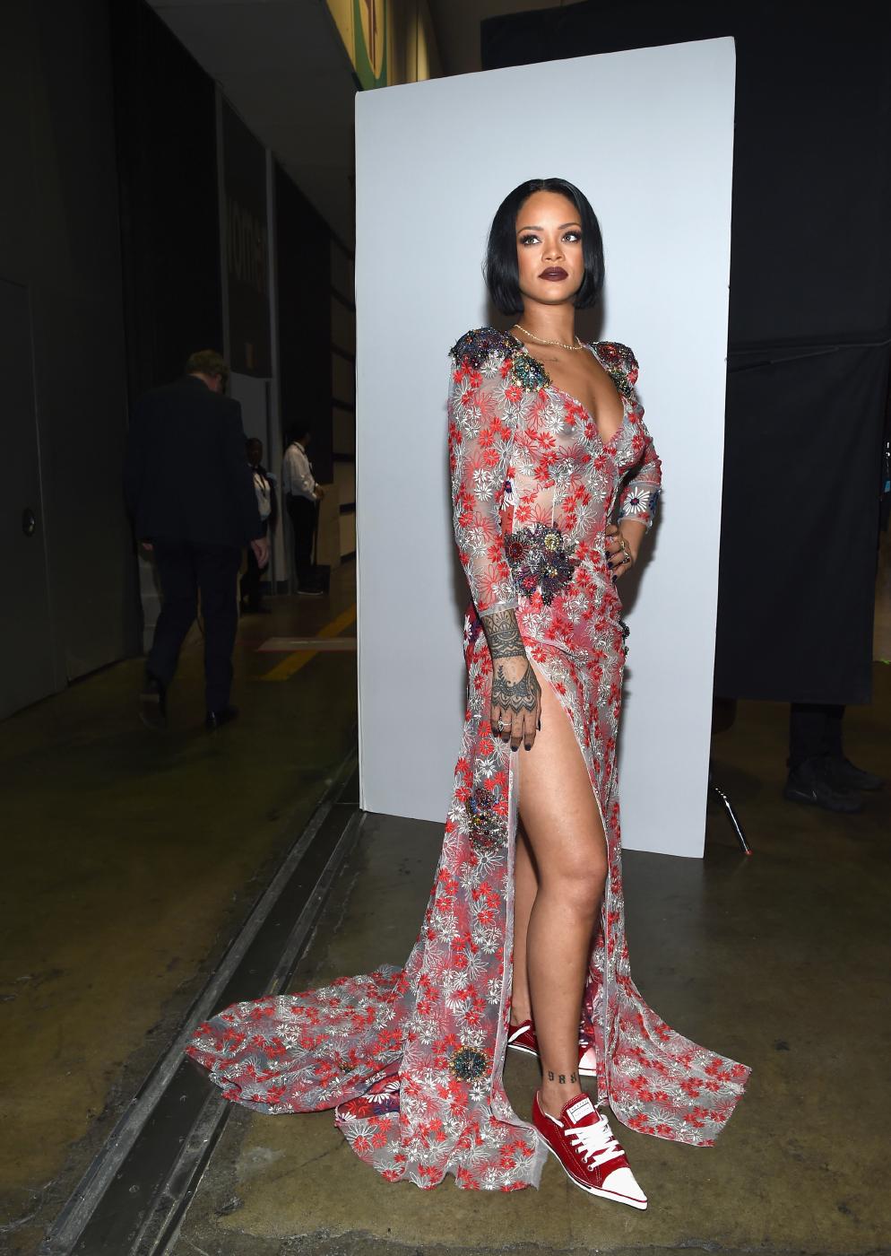 Rihanna Nude See Through Sheer Mesh Nipple Slip Leaked