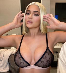 Kylie Jenner Nip Slip See Through Sheer Lingerie Set Leaked